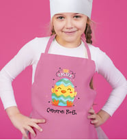 BK Gift Kişiye Özel Paskalya Bayramı Pembe Çocuk Mutfak Önlüğü-4