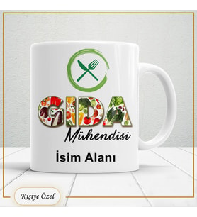 Gıda Mühendislerine Özel İsim Yazılabilir Kupa Bardak – Kişiye Özel Meslek Temalı Hediye-134