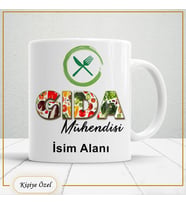 Gıda Mühendislerine Özel İsim Yazılabilir Kupa Bardak – Kişiye Özel Meslek Temalı Hediye-134