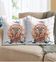 BK Gift Kişiye Özel İsimli Gemi Tasarımlı İkili Yastık-4