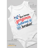 Yenge Temalı Sıfır Kol Bebek Zıbını %100 Pamuk