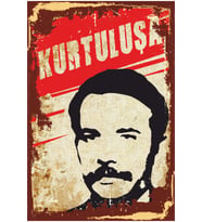 Mahir Hüseyin Ulaş Kurtuluşa Kadar Savaş Devrimci Slogan Retro Ahşap Poster