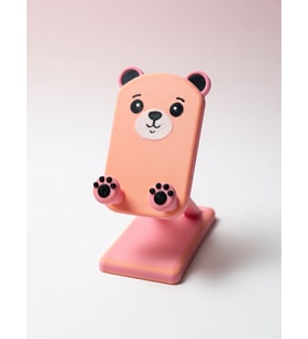 MYCRAFT3D Pati ve Ayı Tasarımlı Sevimli Telefon Standı - Mor - Çocuklara/HayvanSeverlere Hediye