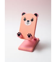 MYCRAFT3D Pati ve Ayı Tasarımlı Sevimli Telefon Standı - Mor - Çocuklara/HayvanSeverlere Hediye