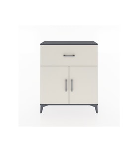 Arges Şifonyer Tek Raflı Tek Çekmeceli 2 Kapaklı 88x30x106 Antrasit-Aytaşı