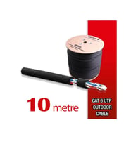 Qport Yüksek Bakır Utp 23Awg 0.58 MM Dış Ortam Cat6 Outdoor Kablo 10 Metre