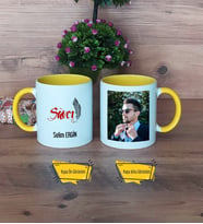 Savcı Kupa Bardak Sarı Fotoğraflı Dünya Savcılar Günü Hediyesi
