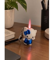 Anahtarlık Çakmak Lighter Lacivert Beyaz Çanta Süsü 1 Adet