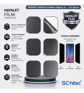 SChitec HONOR CHOICE InfoWear Watch 2i Uyumlu Ön Yüzey Hayalet Privacy Hidrojel Ekran Koruyucu