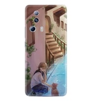 Xiaomi Mi 13 Lite Kılıf Resimli Desenli Silikon Platinium Series Cat And Girl 1808