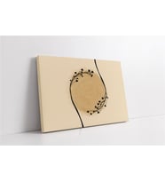 Minimalist Siyah Çiçekler ve Güneş Kanvas Tablo