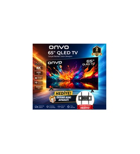 Onvo 65” QLED 4K Ultra Hd Google Smart Tv HDR10 Dolby Audio Wi-Fi Duvar Askı Aparatı Hediyeli