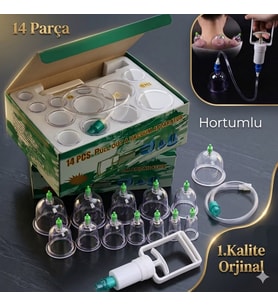 14 ps Vakum Aparatı Seti Geleneksel Bardak Çekme Takımı Hacamat 12Bardak Ile 1 Emici Vakumlama Aleti