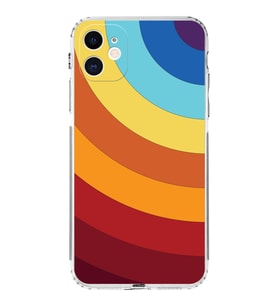 Apple iPhone 11 Uyumlu Kamera Korumalı Tıpalı Kapak Renk Cümbüşü Tasarımlı Şeffaf Kılıf