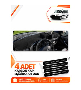 FIAT DOBLO (2000-2008) AİRBAGSİZ BÜYÜK EKRAN Uyumlu Ön Torpido Koruma Kılıfı Halısı - Siyah