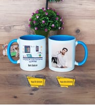 Yazılım Geliştirme Uzmanı Kupa Bardak Mavi Fotoğraflı