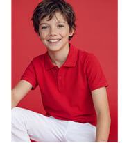 LCW Kids Kırmızı Polo Yaka Unisex Çocuk Pike Tişört