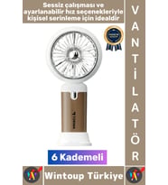#Vantilatör Kompakt Sessiz Yoğun Üflemeli 6 Kademeli Şarjlı Turbo Mini Masa Üstü El Fanı Vantilatör