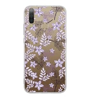 PrintiFy General Mobile GM 10 Uyumlu Kamera Korumalı Floral Lila Tasarımlı Şeffaf  Kılıf