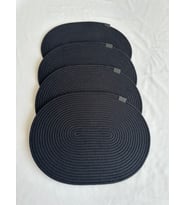 Jüt Amerikan Servis Sofra Altlığı, Masa Dekoru Supla Oval 30x40 4lü (Siyah)