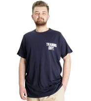 Mode XL Büyük Beden Erkek T-shirt TRAINING DEPT 23128 Lacivert