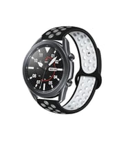 Samsung Galaxy Watch 46mm Uyumlu 22mm Kordon Silikon Esnek Yumuşak Delikli Spor KRD-02 Kayış