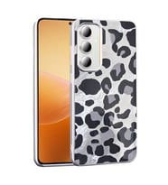 Galaxy S24 FE Kılıf Parlak Desenli İnce Tasarım Mep Kapak (Gri-Leopar)