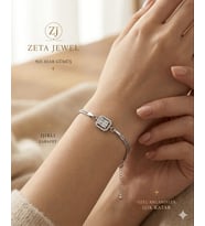 Sevgiliye Hediye 925 Ayar Gümüş Çoklu Baget Taşlı Kadın Bileklik - Zarif Pırlanta Model - Zeta Jewel