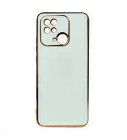 Xiaomi Redmi 10C Kılıf Kenarları Gold Kamera Korumalı Renkli Pastel Silikon Su Yeşil BARK (Açık Yeşil)