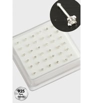 3 mm Kare Zirkon Tek Taşlı Gümüş Hızma 36 Adet