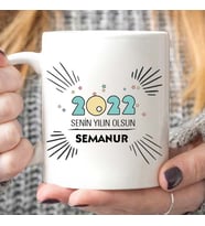 2022 Mesajlı Kupa Bardak (Beyaz)
