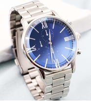 Gümüş Metal Mineral Cam Analog Erkek Kol Saati