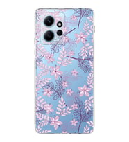PrintiFy Xiaomi Redmi Note 12 4G Uyumlu Kamera Korumalı Floral Pudra Tasarımlı Şeffaf Kılıf