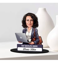 Anneler Günü Hediyesi En İşkolik Anne Karikatürlü Biblo