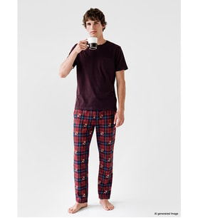 LC WAIKIKI Kırmızı Ekose Erkek Pijama Alt