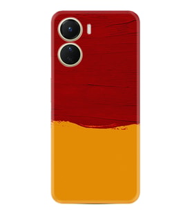 Vivo Y16 Kılıf Silikon Desen Özel Seri Sarı Kırmızı Boya 1708
