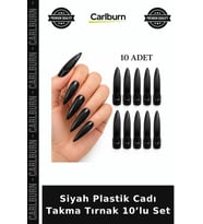 Siyah Plastik Cadı Takma Tırnak 10’lu Set İlginç Ürün Değişik Stil Farklı Tarz