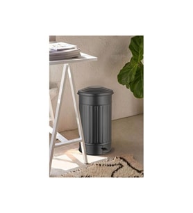 Çelik Galvaniz 24L 50x30cm Orta Boy Çöp Kutusu Siyah