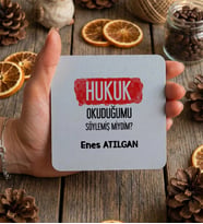 Kişiye Özel Avukata Hediye Bardak Altlığı Avukatlar Günü Hediyesi (Beyaz)