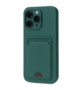 Iphone 16 Kılıf Kelvin Kartvizitli Silikon - Koyu Yeşil