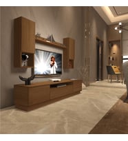 Decoraktiv Trio 5DAS Mdf Tv Ünitesi Tv Sehpası - Naturel Ceviz