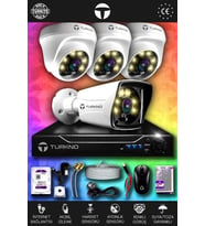 TURKNO 4 Kameralı Karie 3 İç Kamera Set 500 GB HDD Full HD Renkli Gece Görüşlü Güvenlik Kamerası Sistemi