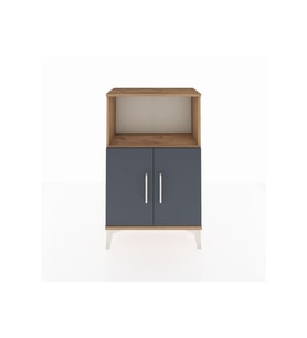 Arges Komodin 2 Raflı 2 Kapaklı 60x30x96 Çam-Antrasit