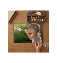 Oyun Oynayan Kız Çocuğu Tasarımı 240 parça Ahşap Puzzle Ahşap Kutuda MP00676