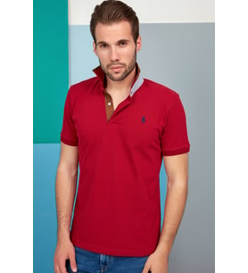 T8563 DEWBERRY ERKEK TSHIRT-BORDO