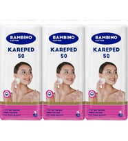 Bambino Cotton Kare Makyaj ve Bebek Temizleme Pamuğu 150 Adet (Kare En-Boy 7CM) (3PK*50)