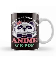 Girl Who Loves Korean Pop Music K-Pop Korea Anime Panda Kupa Bardak Porselen