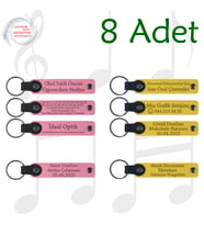 Pembe & Sarı, 8’li Set, Kişisel Mesajlı Deri Hediyelik, Aile Pikniklerine Anlamlı Sürpriz
