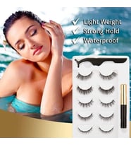 Reazeal Manyetik Kirpikler Ve Manyetik Eyeliner Seti, Takma Kirpik, Kirpik Uzatma. Şeffaf Pkt