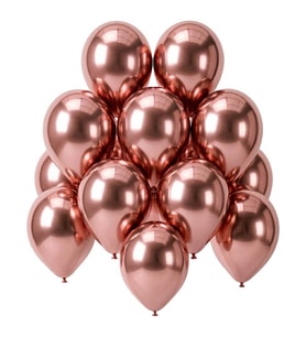 Rose Gold Renk Lateks krom Balon (30 cm) - 12 Adet